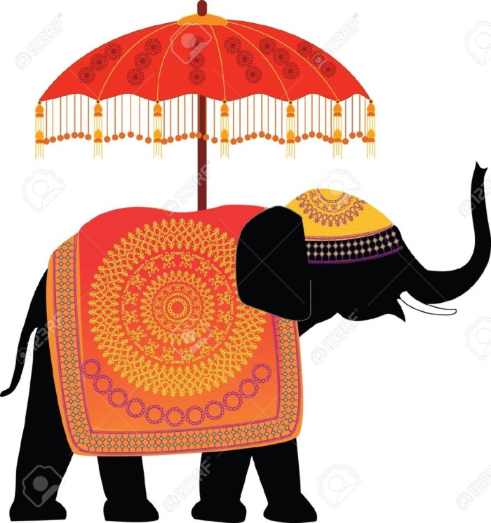 ele12164649-Elefante-Indio-Decorado-con-paraguas-Foto-de-archivo