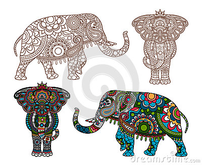 elefante-indio-del-vector-52725847