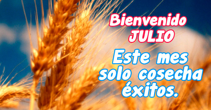 Imagen de espiga de trigo con frase para Julio http://fechaespecial.com